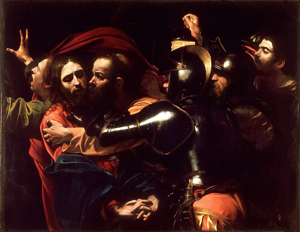 momento dell’arresto di Gesù durante la notte. 